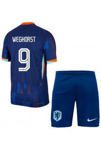 Nederland Wout Weghorst #9 Babytruitje Uit tenue Kind EK 2024 Korte Mouw (+ Korte broeken)